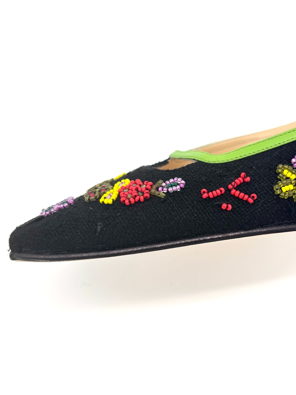 Fendi Vintage Floral Beaded Embellished Slip On Mules Pumps 6 - Picture 7 of 10
